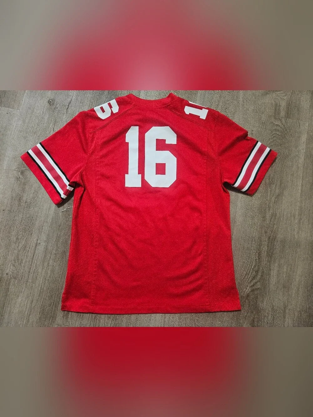 Nike NCAA Ohio State Buckeyes #16 Red Football Jersey Youth Size L